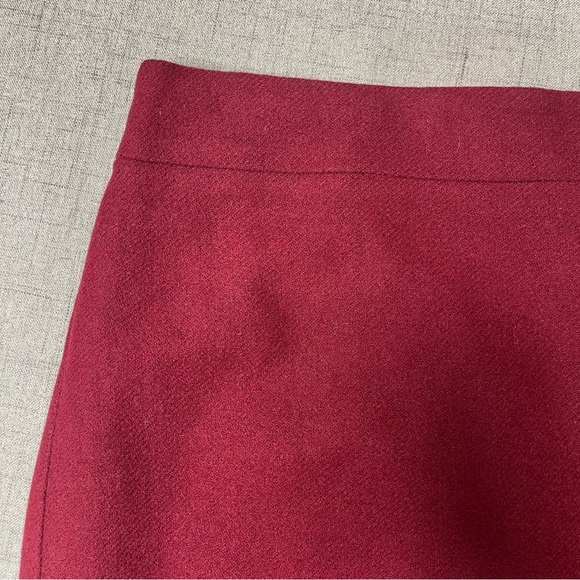 J. Crew Wool Straight Pencil Skirt Red Maroon 8 Medium - Picture 3 of 8